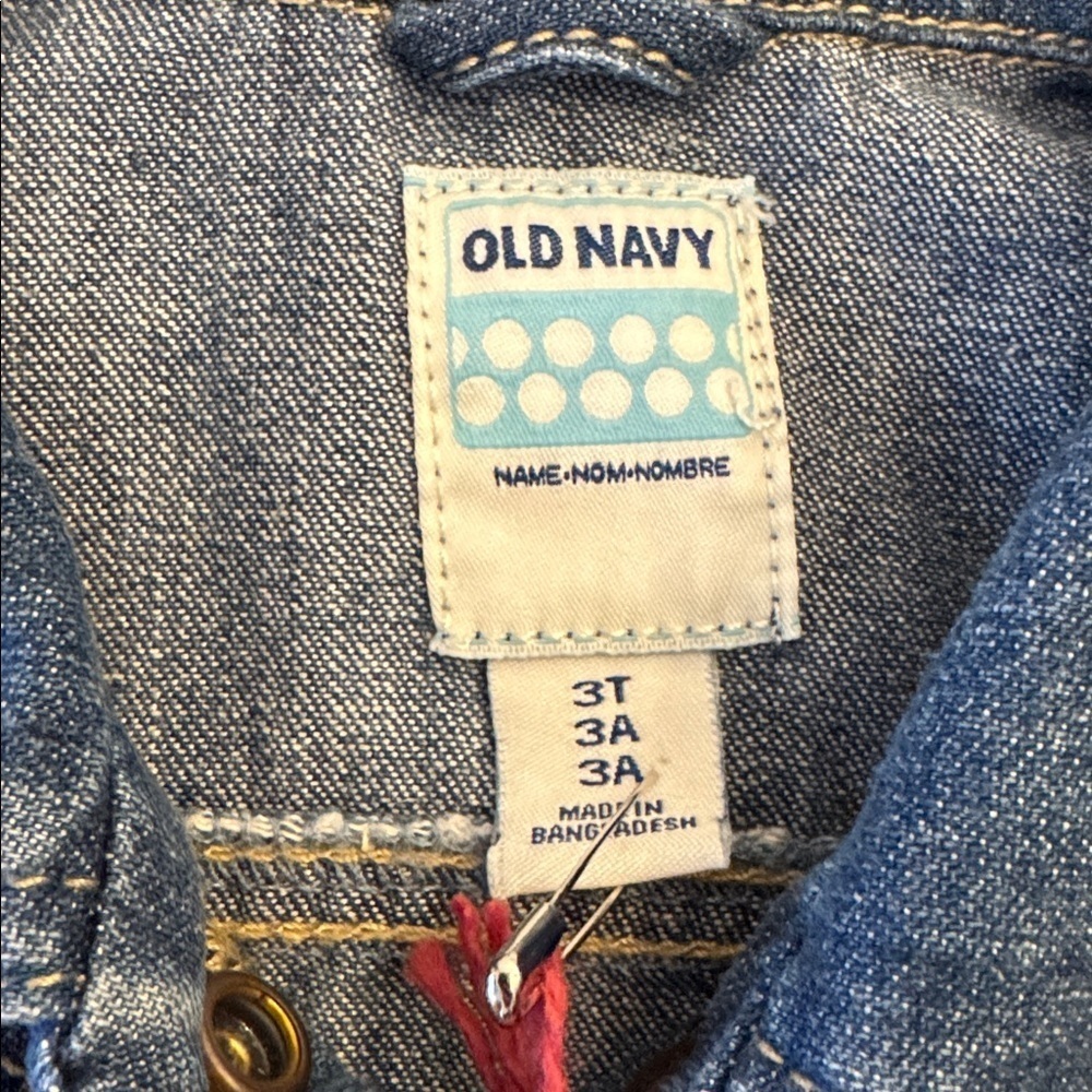Handmade! Old Navy Kids Blue Denim Jacket with Fun Wool Felt Patches, sz 3T - Picture 4 of 8